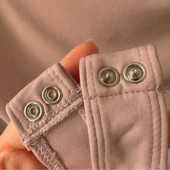 NWT Forever 21 Off Shoulder Short Sleeve Bodysuit Double Lined Thong Mauve - L - Picture 7 of 12